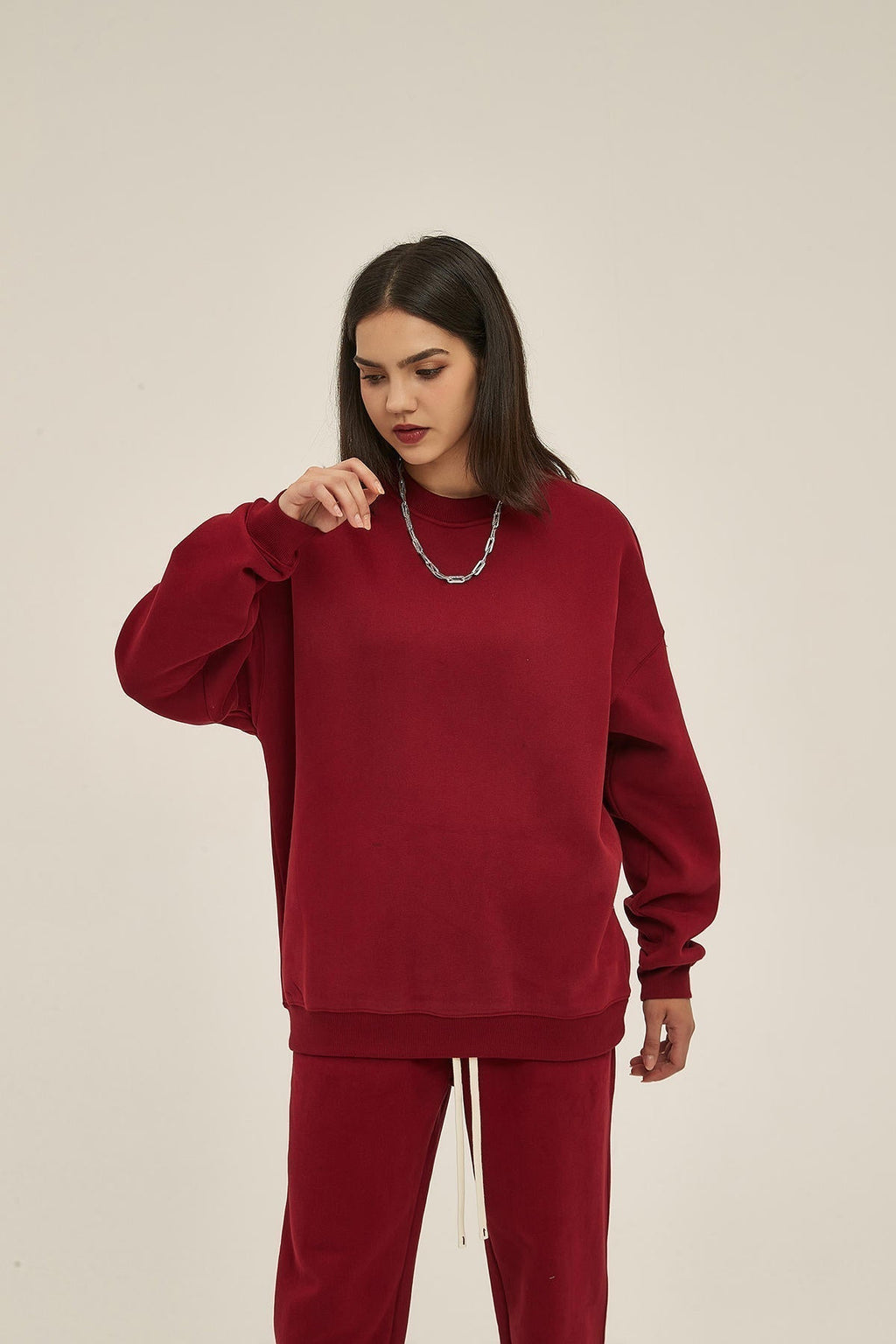 350G Fleece Women Long Sleeve Sweatshirt - image 2